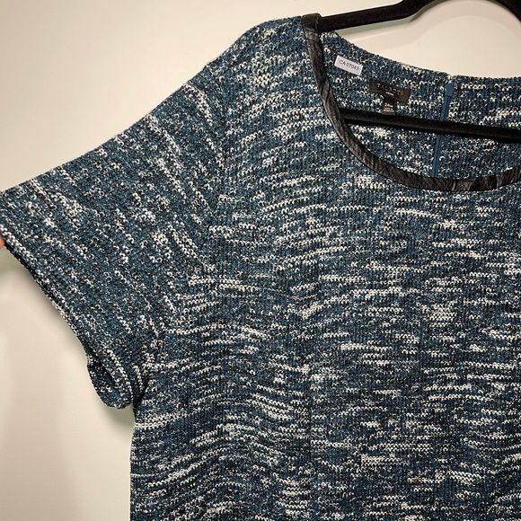 Talbots women’s tweed, teal and black short sleeve holiday dress dark fairy 24W - Picture 4 of 8